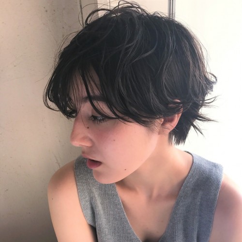 外国人風グレージュショート