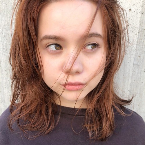 <スタイリング簡単＞外国人風ジンジャーカラー×ラフストレート