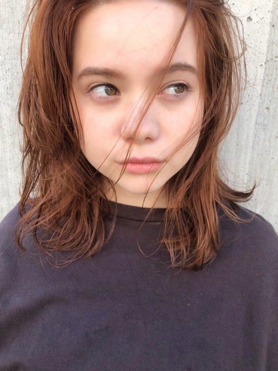 <スタイリング簡単＞外国人風ジンジャーカラー×ラフストレート