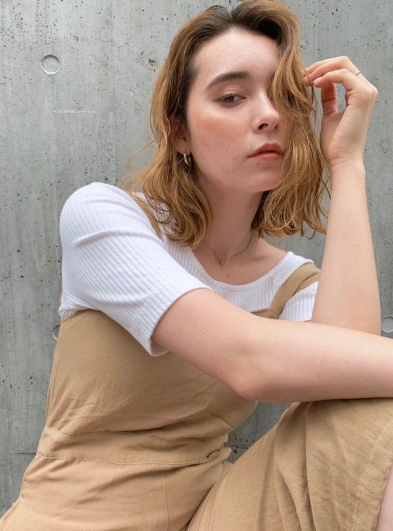 くせ毛風無造作ミディ×ヴェールウェーブ