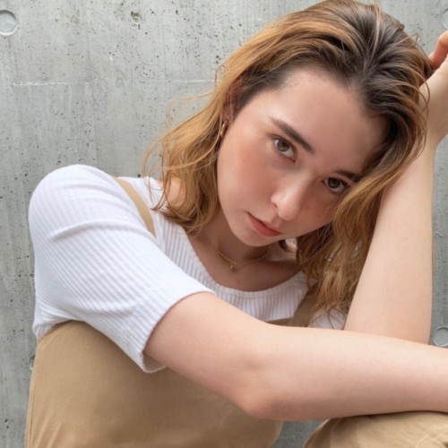 くせ毛風無造作ミディ×ヴェールウェーブ